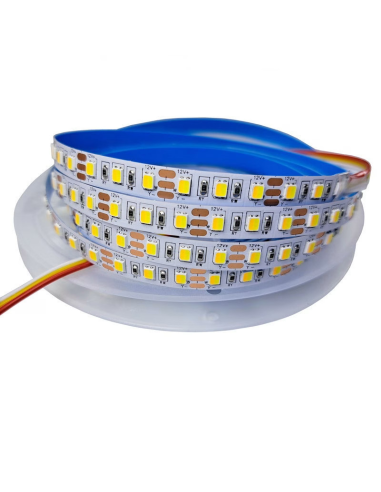 Banda LED CCT (Dual White) 2835 2in1 120led/m, 12V, IP20, 5 Metri
