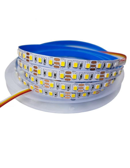 Banda LED CCT (Dual White) 2835 2in1 120led/m, 12V, IP20, 5 Metri