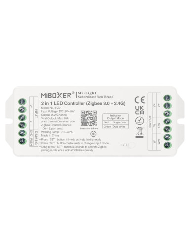 MiBoxer PZ2 Controller LED 2in1 Monocolor/Dual White (Zigbee 3.0 + 2.4G) Iesire Max 20A