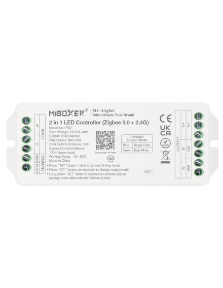 MiBoxer PZ2 Controller LED 2in1 Monocolor/Dual White (Zigbee 3.0 + 2.4G) Iesire Max 20A