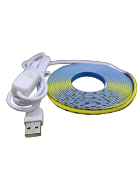 Banda LED COB Alb Natural 320led/m, IP20, 5V USB, Switch on/off, 1 Metru