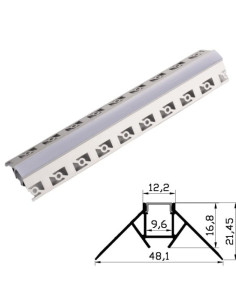 Profil Aluminiu Rigips 2m colt exterior 48.1x21.45mm, 12.5mm interior DL66972