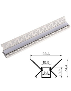Profil Aluminiu Rigips 2m colt interior 38.6x23.3mm, 12.5mm interior DL66973