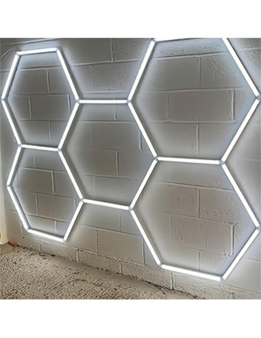 Lampa LED Hexagonala 5 Hexagoane (Tub 0.565m) Alb Rece