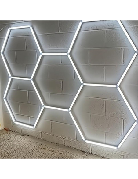 Lampa LED Hexagonala 5 Hexagoane (Tub 0.44m) Alb Rece