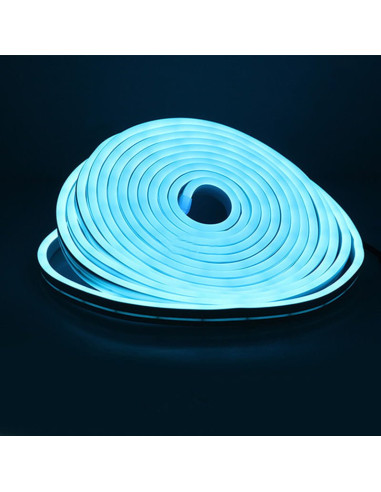 Banda LED Neonflex 2835 120LED/M, IP67, 5*12mm 12V la metru liniar Albastru Gheata