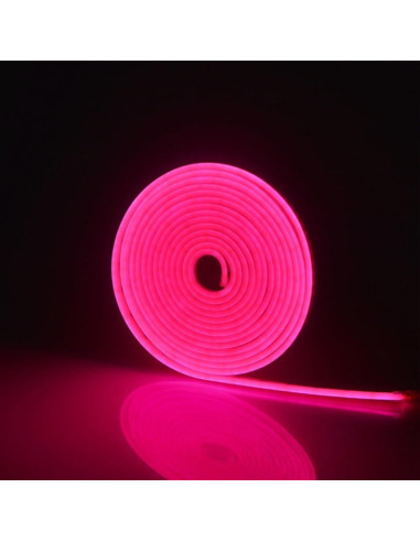 Banda LED Neonflex 2835 120LED/M, IP67, 5*12mm 24V la metru liniar Roz