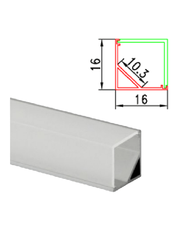 Profil Aluminiu de Colt 90 Grade 16x16/10.3mm DL66935