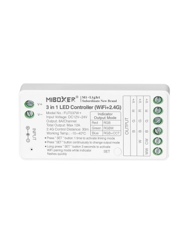 MiBoxer FUT037W+ Controller 3in1 WiFi+2.4G RGB / RGBW / RGB+CCT