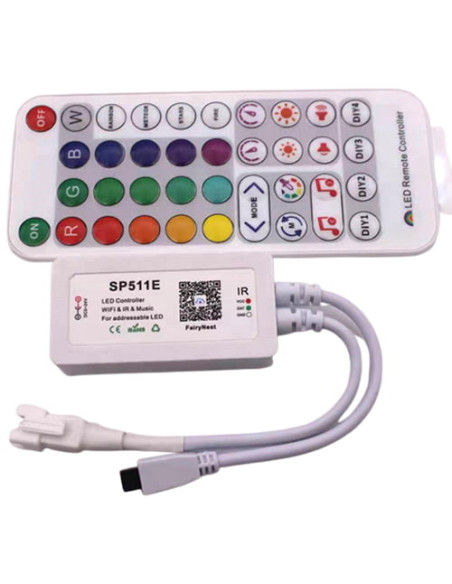 Controller cu telecomanda banda LED Digitala SP511E, 1 iesire pentru WS2812B WS2811, muzical