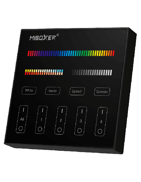MiBoxer B4-B Telecomanda Panou 4 Zone RGB + CCT, Negru