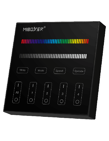 MiBoxer B3-B Telecomanda Panou 4 Zone RGB/RGBW, Negru