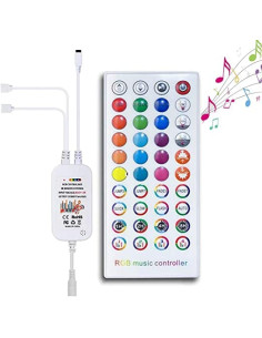 Controller cu telecomanda muzical RGB 40 taste IR 2 iesiri