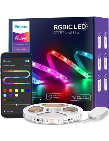 Banda LED Govee H6143 RGBIC, Sincronizare Muzica, Wifi si Bluetooth 5m, Alexa, Google Asistant