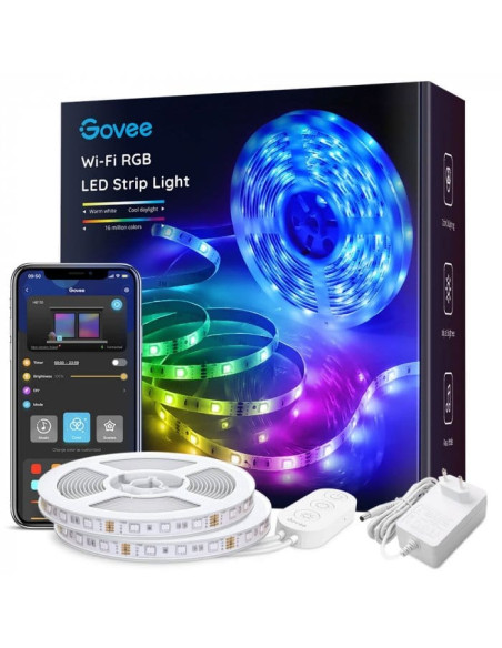 Banda LED Govee H6110 RGB, Sincronizare Muzica, Wifi si Bluetooth 10m, Alexa, Google Asistant