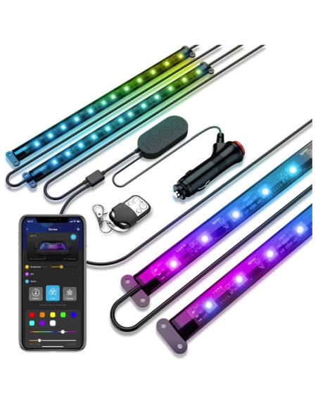 Banda LED Auto Govee H7090 RGBIC, Sincronizare Muzica, Control App, Telecomanda, 30 de scene