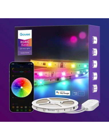 Banda LED Govee Basic H618C RGBIC, 10m, Sincronizare Muzica, Wifi si Bluetooth, Alexa , Google Asistant