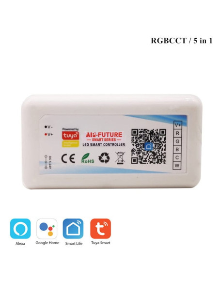Controller smart WiFi TUYA pentru banda LED RGBCCT