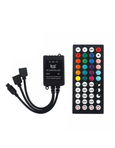 Controller muzical 2 iesiri si telecomanda 44 taste IR RGB