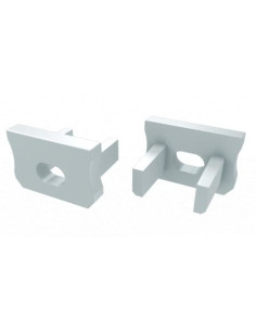 Capac terminal plastic cu gaura pentru Profil Aparent tip X Alb