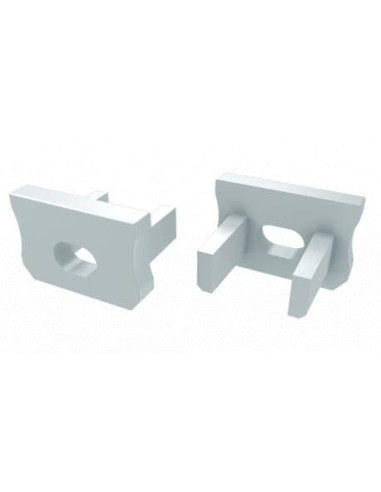 Capac terminal plastic cu gaura pentru Profil Aparent tip X Alb