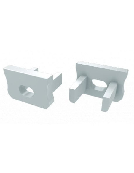 Capac terminal plastic cu gaura pentru Profil Aparent tip X Alb
