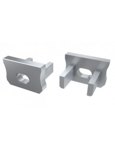 Capac terminal plastic cu gaura pentru Profil Aparent tip X Gri