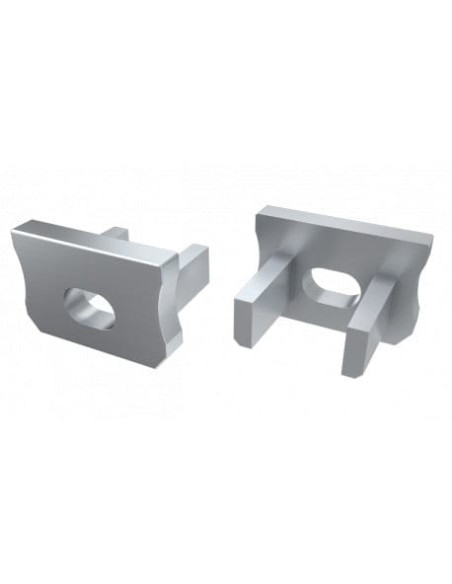 Capac terminal plastic cu gaura pentru Profil Aparent tip X Gri
