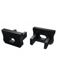 Capac terminal plastic cu gaura pentru Profil Aparent tip X Negru