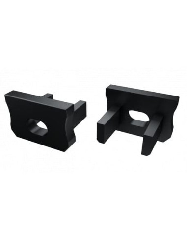 Capac terminal plastic cu gaura pentru Profil Aparent tip X Negru