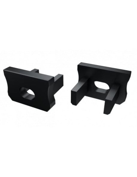 Capac terminal plastic cu gaura pentru Profil Aparent tip X Negru