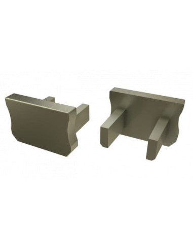Capac terminal plastic fara gaura pentru Profil Aparent tip X Inox
