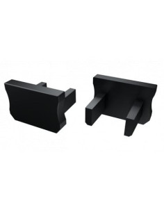 Capac terminal plastic fara gaura pentru Profil Aparent tip X Negru