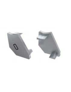 Capac terminal plastic stanga pentru Profil Aparent H Gri