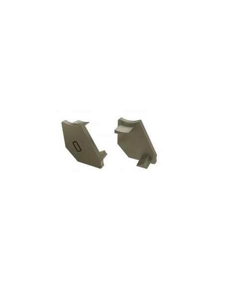 Capac terminal plastic stanga pentru Profil Aparent H Inox