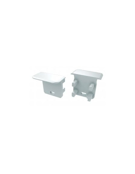 Capac terminal plastic cu gaura pentru Profil Aparent tip G , W Alb