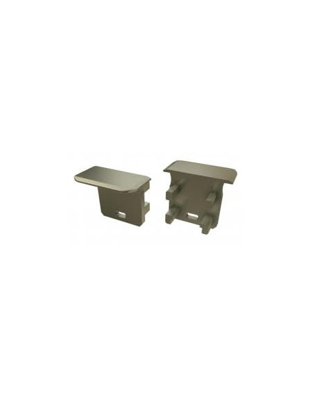 Capac terminal plastic cu gaura pentru Profil Aparent tip G , W Inox