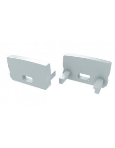 Capac terminal plastic cu gaura HIGH pentru Profil Aparent D Alb