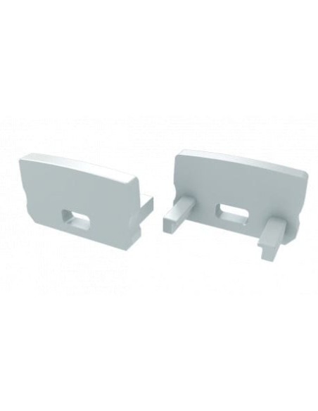 Capac terminal plastic cu gaura HIGH pentru Profil Aparent D Alb