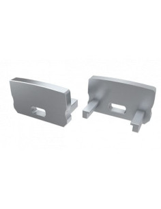 Capac terminal plastic cu gaura HIGH pentru Profil Aparent D Gri