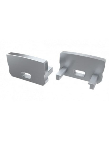 Capac terminal plastic cu gaura HIGH pentru Profil Aparent D Gri