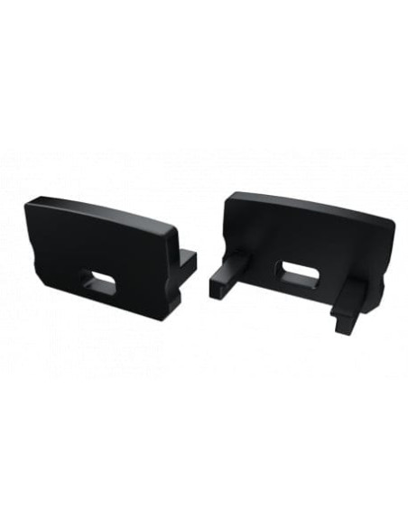 Capac terminal plastic cu gaura HIGH pentru Profil Aparent D Negru