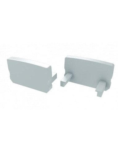 Capac terminal plastic fara gaura HIGH pentru Profil Aparent D Alb