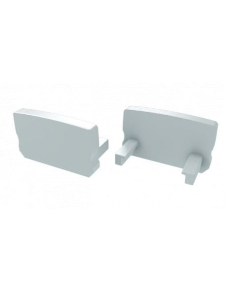 Capac terminal plastic fara gaura HIGH pentru Profil Aparent D Alb