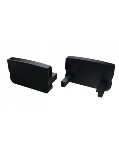 Capac terminal plastic fara gaura HIGH pentru Profil Aparent D Negru
