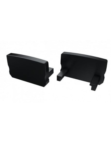 Capac terminal plastic fara gaura HIGH pentru Profil Aparent D Negru