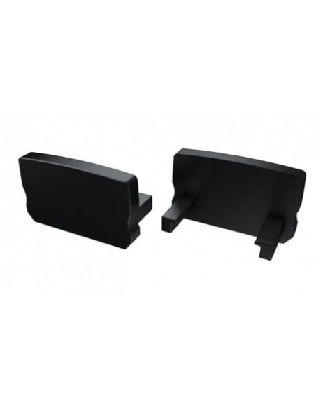 Capac terminal plastic fara gaura HIGH pentru Profil Aparent D Negru