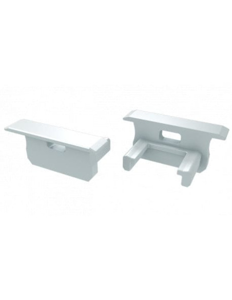 Capac terminal cu gaura  pentru Profil Aparent B tip 2 Alb
