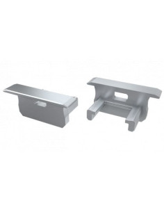 Capac terminal cu gaura  pentru Profil Aparent B tip 2 Gri