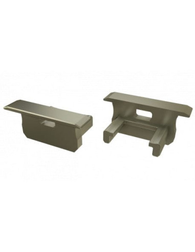 Capac terminal cu gaura  pentru Profil Aparent B tip 2 Inox